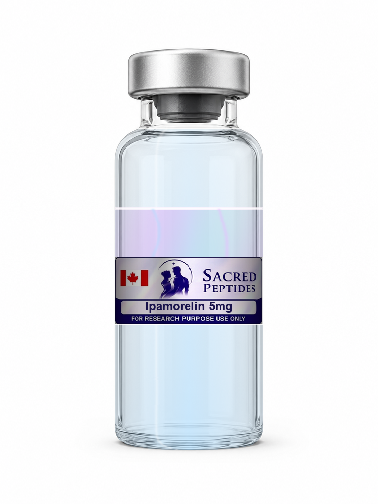 Ipamorelin 5mg research vial, Sacred Peptides
