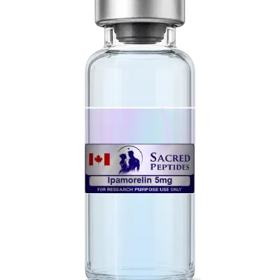 Ipamorelin 5mg research vial, Sacred Peptides